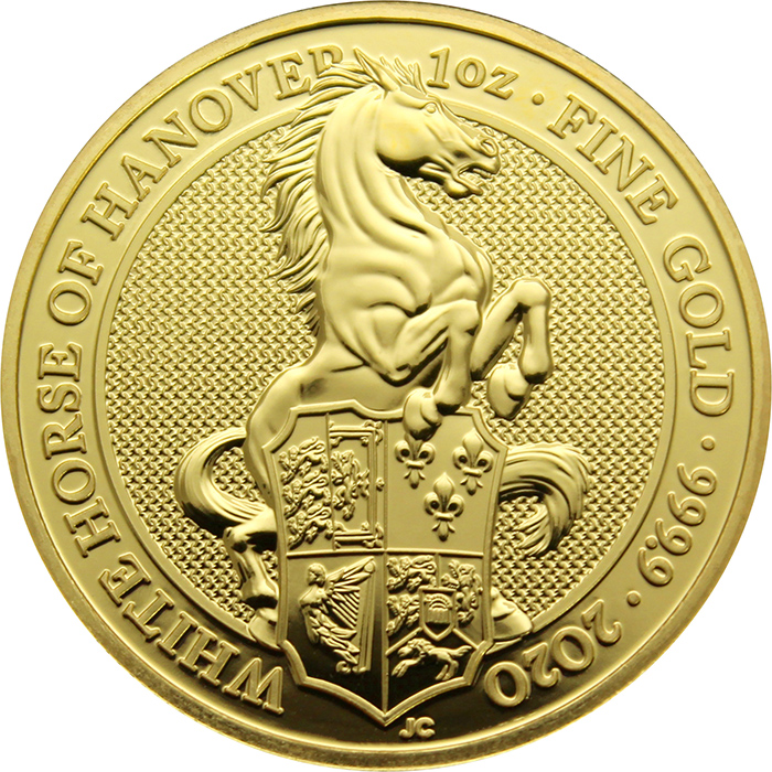Zlatá investiční mince The Queen's Beasts The White Horse 1 Oz 2020