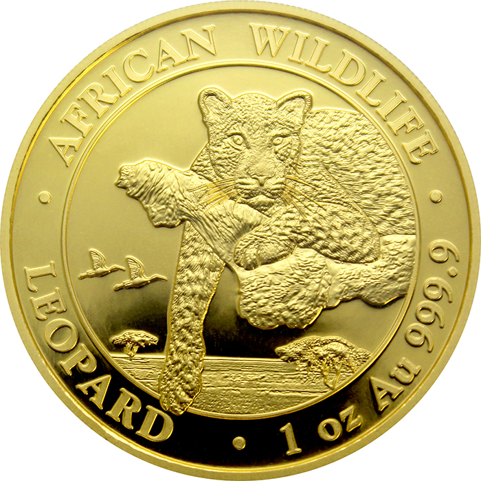 Zlatá investiční mince Leopard Somálsko 1 Oz 2020