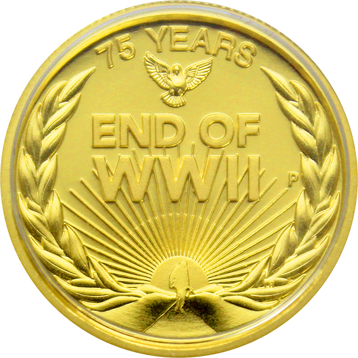 Zlatá mince 75. výročí konce 2. světové války 1/4 Oz 2020 Proof