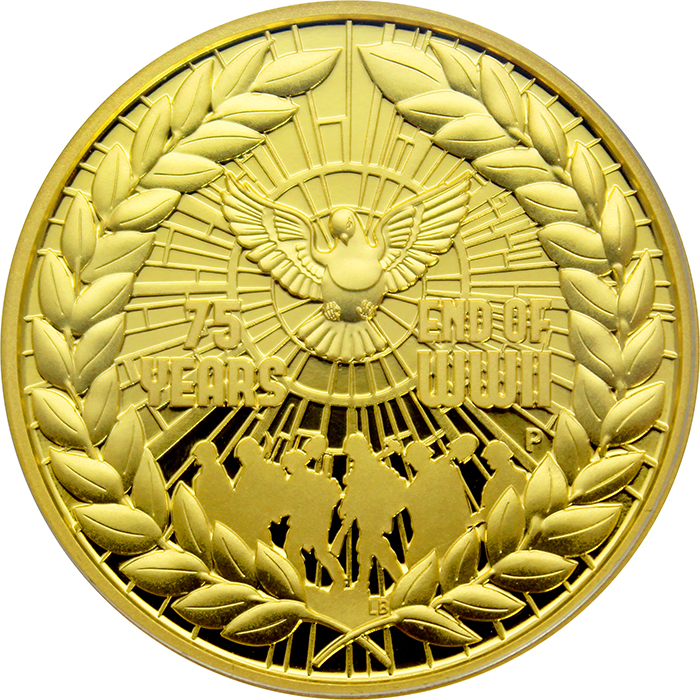Zlatá minca 2 Oz 75. výročie konca 2. svetovej vojny 2020 Proof