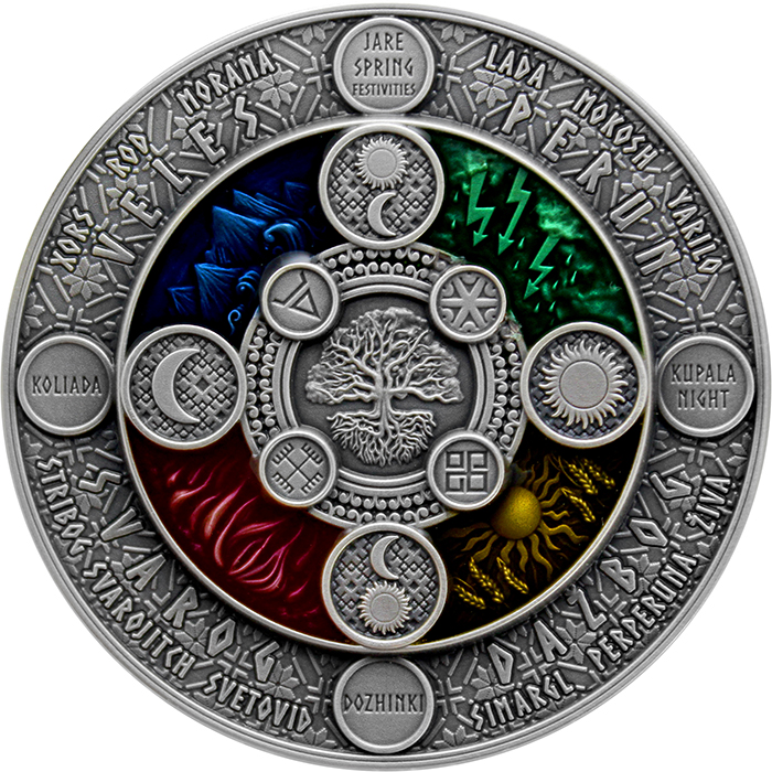 Stříbrná mince Kalendář Slovanů 2 Oz 2020 Antique Standard