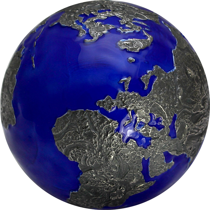 Stříbrná mince 3 Oz The Blue Marble - planeta Země v noci 2021 Antique Standard