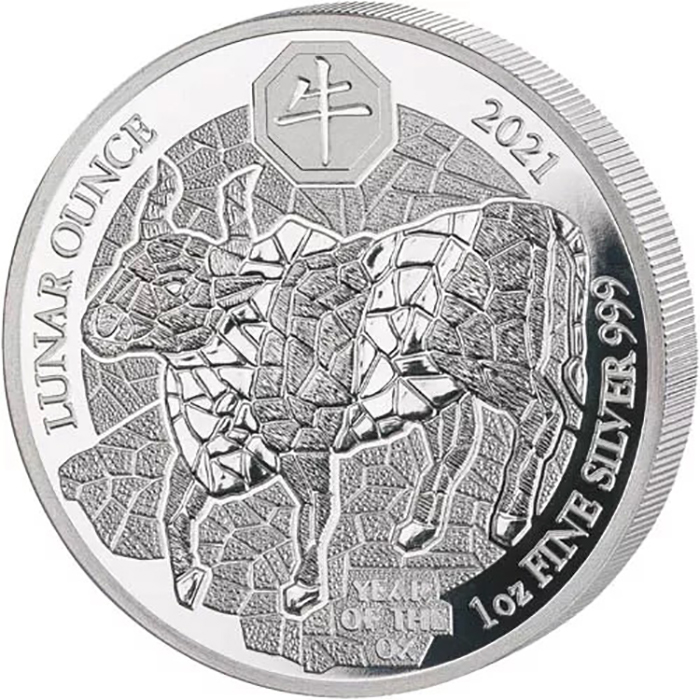Stříbrná mince 1 Oz Rok Buvola Rwanda 2021 Proof