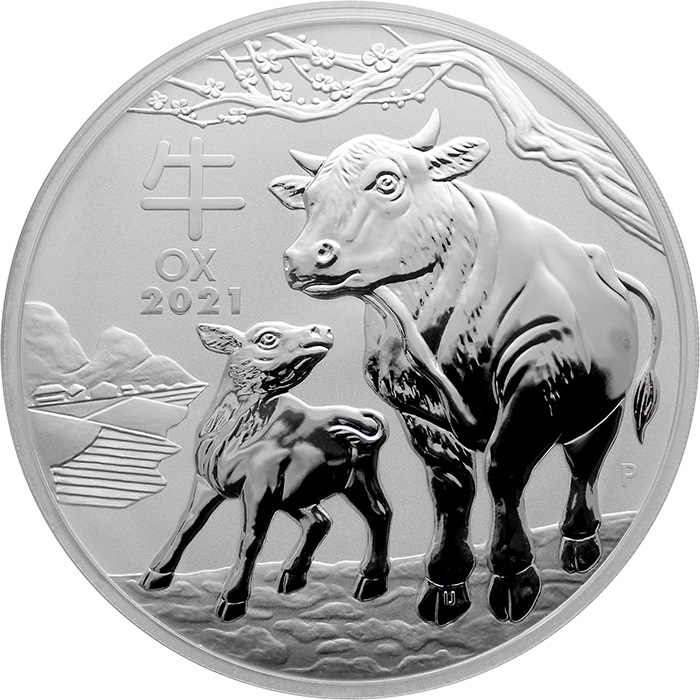 Strieborná investičná minca Year of the Ox Rok Byvola Lunárny 1 Kg 2021
