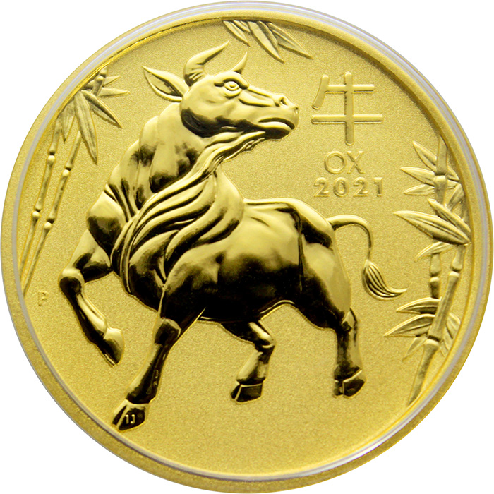 Zlatá investičná minca Year of the Ox Rok Byvola Lunárny 1 Oz 2021