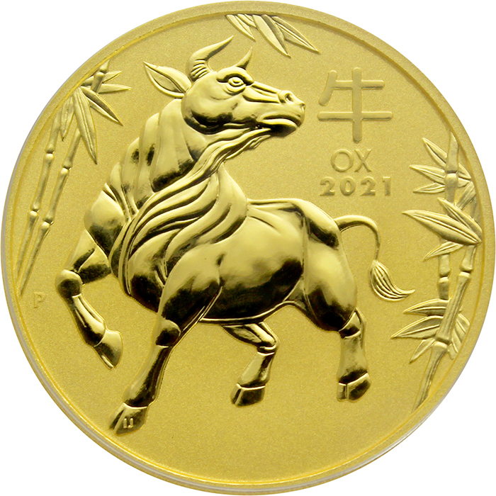 Zlatá investiční mince Year of the Ox Rok Buvola Lunární 2 Oz 2021