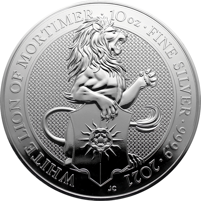 Stříbrná investiční mince The Queen's Beasts The White Lion 10 Oz 2021