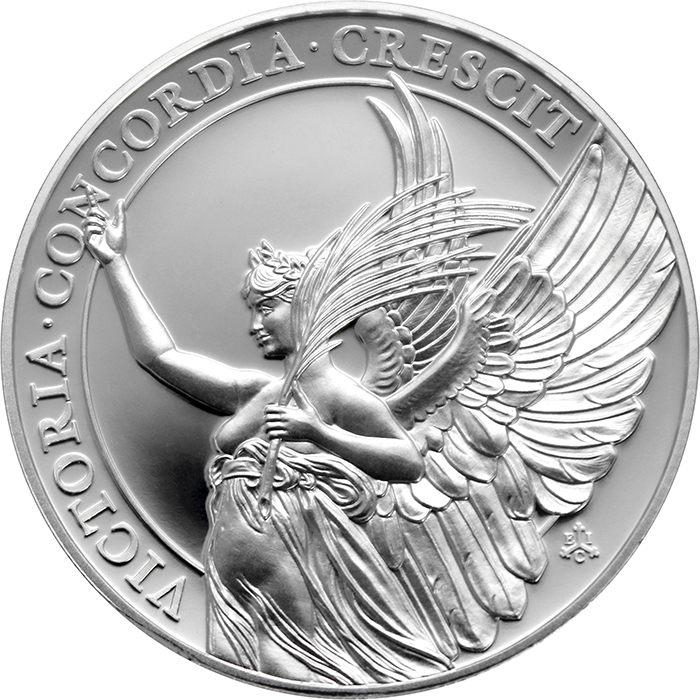Stříbrná mince Ctnosti královny - Vítězství 1 Oz 2021 Proof