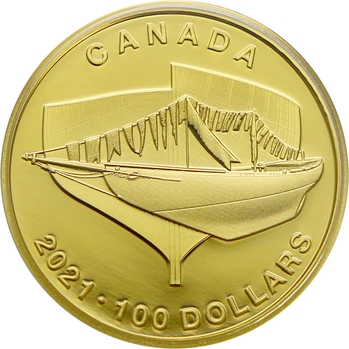 Zlatá mince Bluenose - 100. výročí 2021 Proof