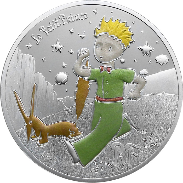 Přední strana Stříbrná kolorovaná mince Malý princ: Liška 2021 Proof