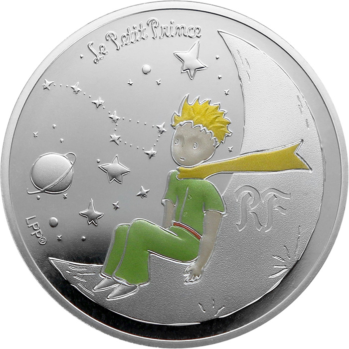 Stříbrná kolorovaná mince Malý princ: Měsíc 2021 Proof