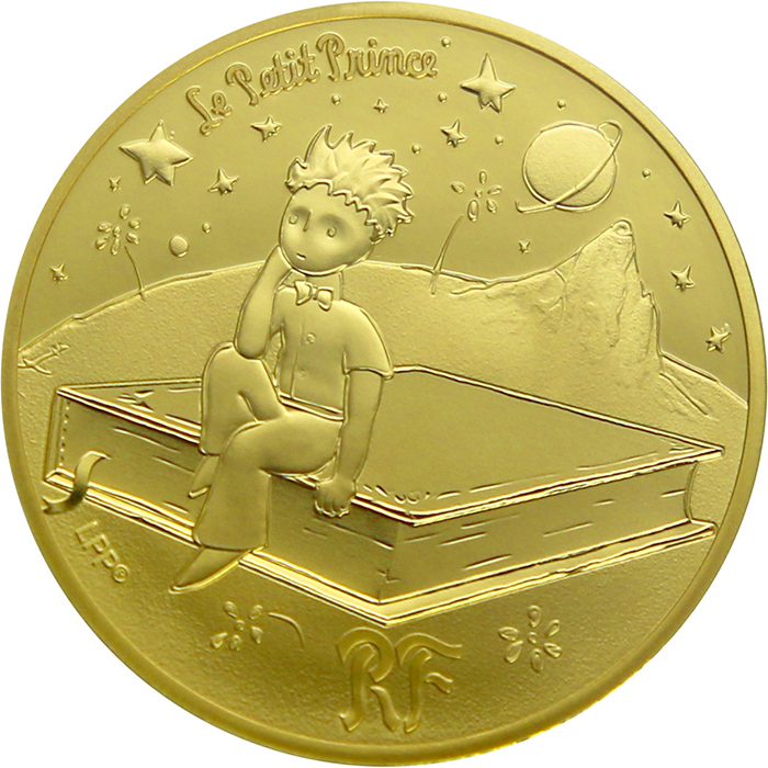 Přední strana Zlatá mince Malý princ: Kniha 1/4 Oz 2021 Proof
