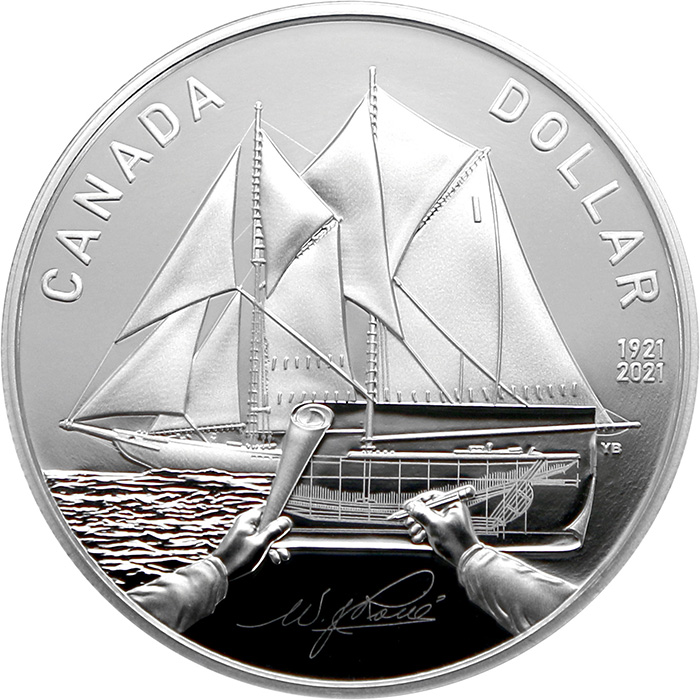 Stříbrná mince Bluenose - 100. výročí 2021 Proof