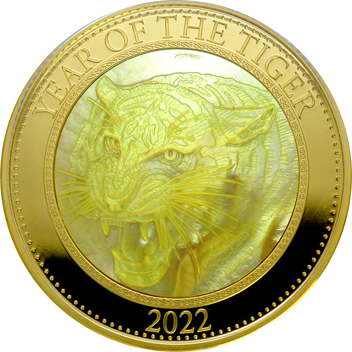 Zlatá minca 5 Oz Year of the Tiger - Rok Tigra 2022 Perleť Proof