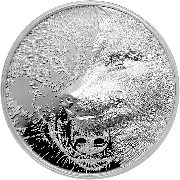 Strieborná minca Mystický vlk 1 Oz 2021 Proof