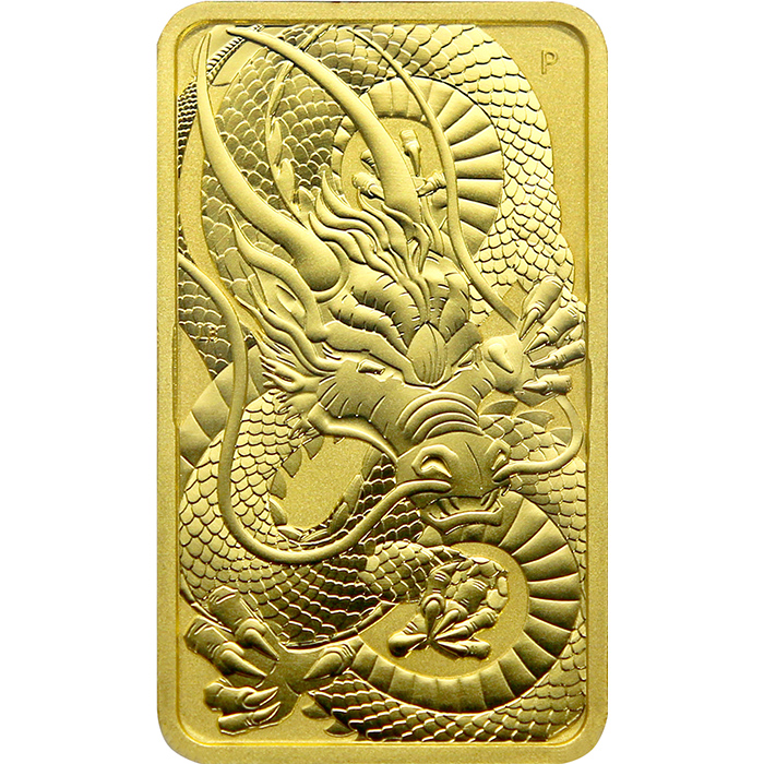 Zlatá investiční mince Rectangular Dragon 1 Oz 2021