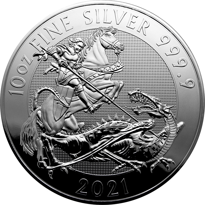 Přední strana Stříbrná investiční mince Valiant 10 Oz 2021