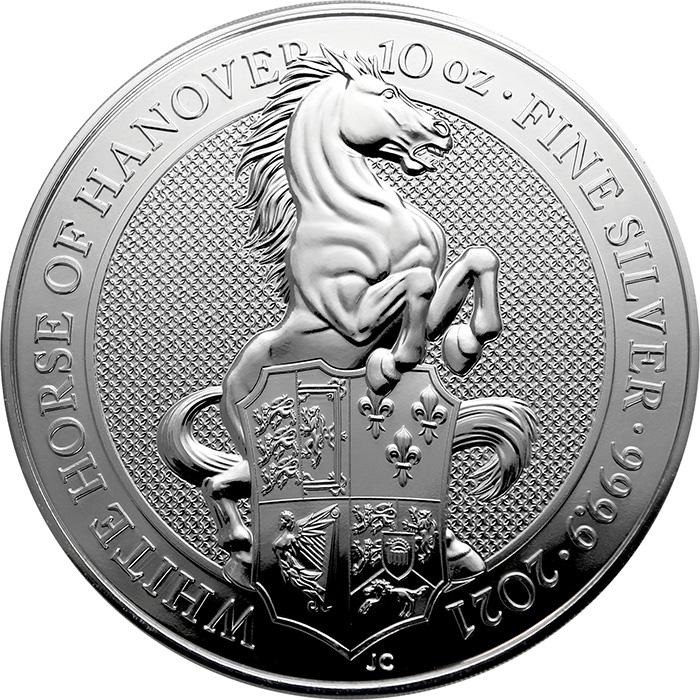 Stříbrná investiční mince The Queen's Beasts The White Horse 10 Oz 2021