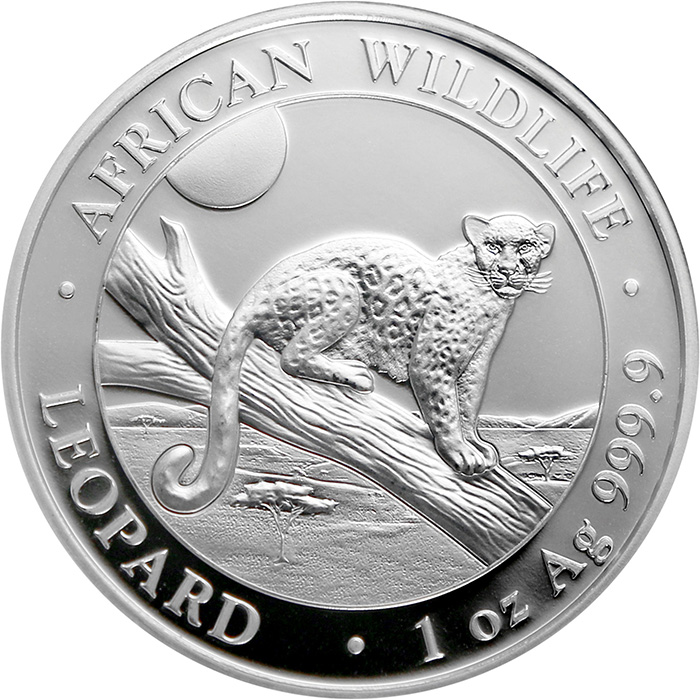 Strieborná investičná minca Leopard Somálsko 1 Oz 2021