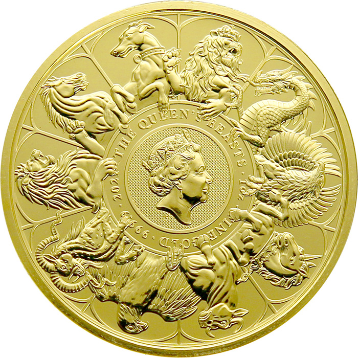 Zlatá investiční mince The Queen's Beasts 1 Oz 2021