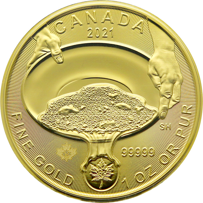 Zlatá investiční mince Zlatá horečka na Klondiku - Rýžování zlata 1 Oz 2021 (.99999)
