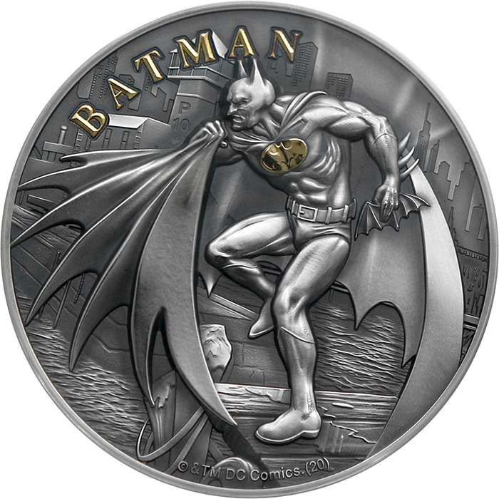 Přední strana Strieborná minca DC Comics Collection - Batman 2 Oz 2021 Antique Standard