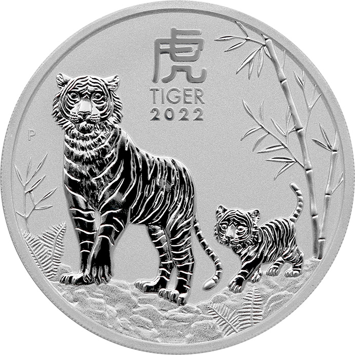 Strieborná investičná minca Year of the Tiger Rok Tigra Lunárny 2 Oz 2022