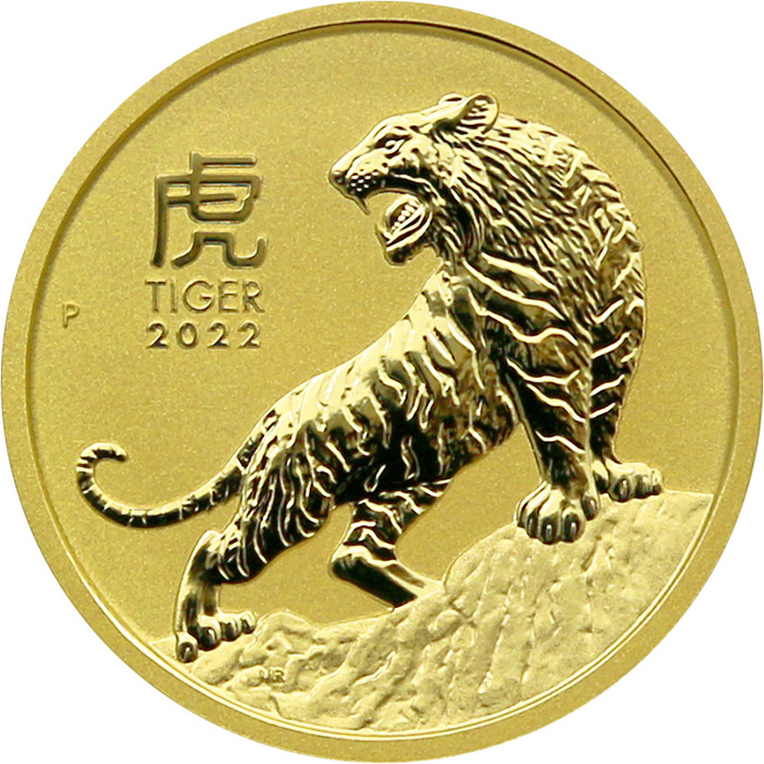 Zlatá investičná minca Year of the Tiger Rok Tigra Lunárny 1/2 Oz 2022