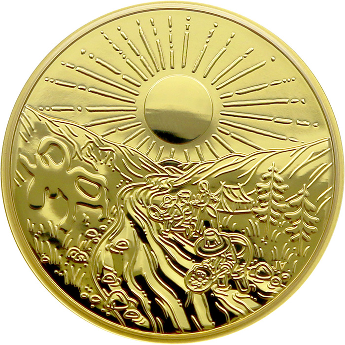 Zlatá minca Zlatá horúčka na Klondiku - 125. výročie 1 Oz 2021 Proof
