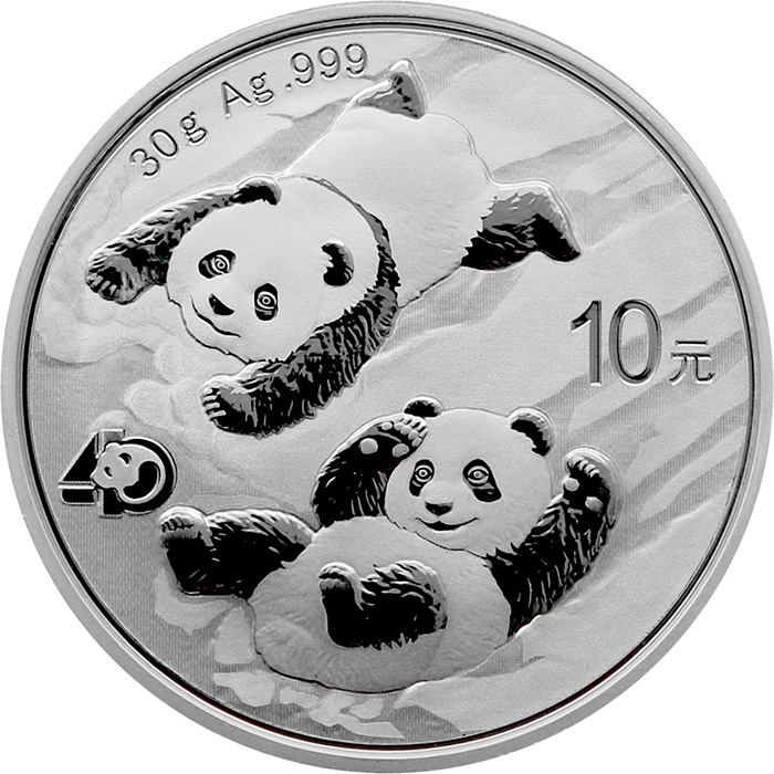 Přední strana Strieborná investičná minca Panda 30g 2022