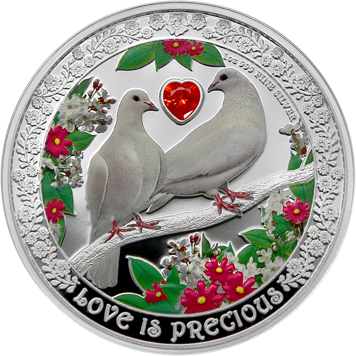 Stříbrná mince Holubice 1 Oz Love is Precious 2022 Proof