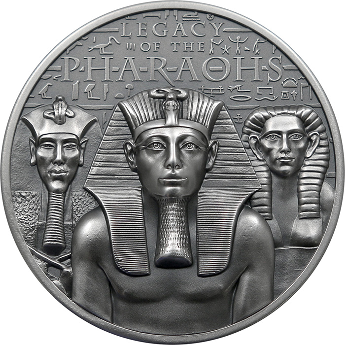 Stříbrná mince 3 Oz Dědictví faraonů Ultra High Relief 2022 Antique Standard