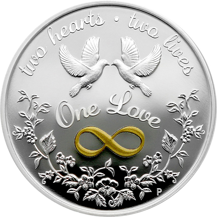 Přední strana Stříbrná mince One Love 1 Oz 2022 Proof