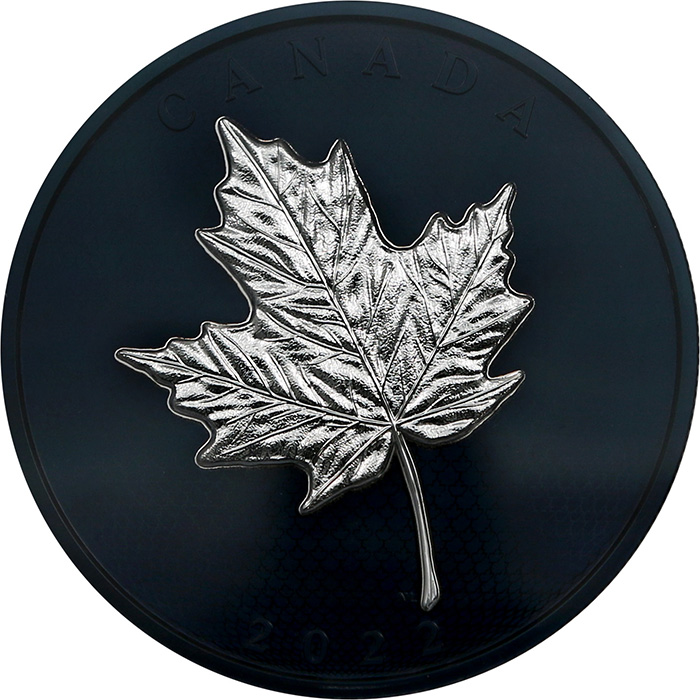 Přední strana Stříbrná pokovená mince 5 Oz Maple Leaf 2022 Proof