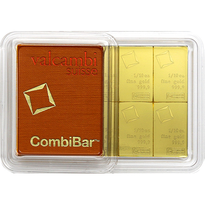 10 x 1/10 Oz Combi Bar Valcambi SA Švýcarsko Investiční zlatý slitek