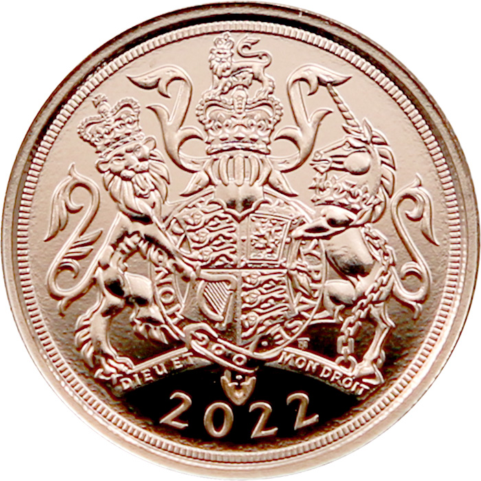 Zlatý Sovereign Královna Alžběta II. - Platinové jubileum 2022 1/4 libry