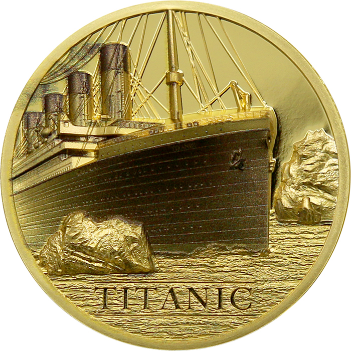 Přední strana Zlatá minca Titanic 1 Oz 2022 Proof