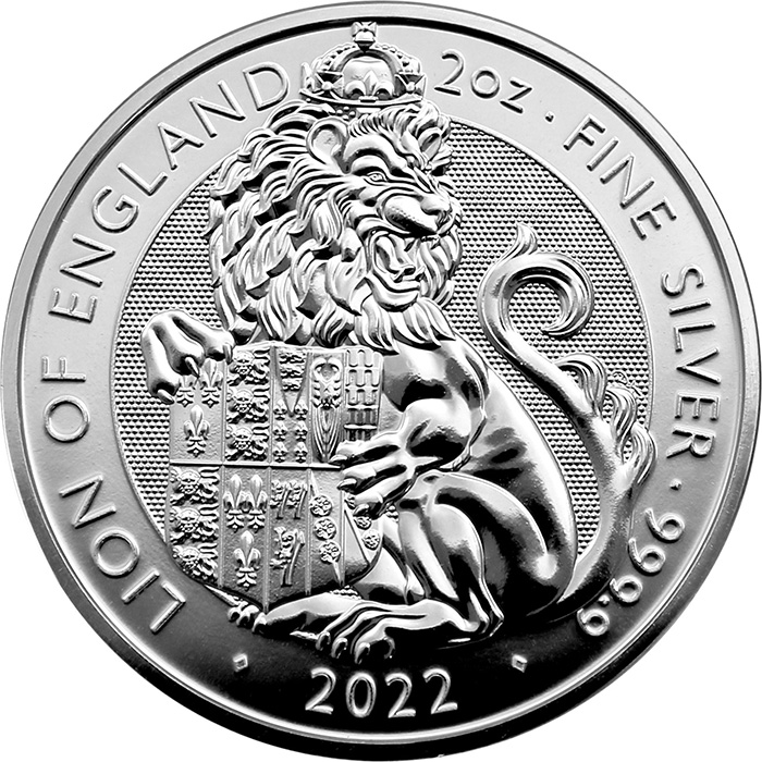 Stříbrná investiční mince The Royal Tudor Beasts - The Lion 2 Oz 2022