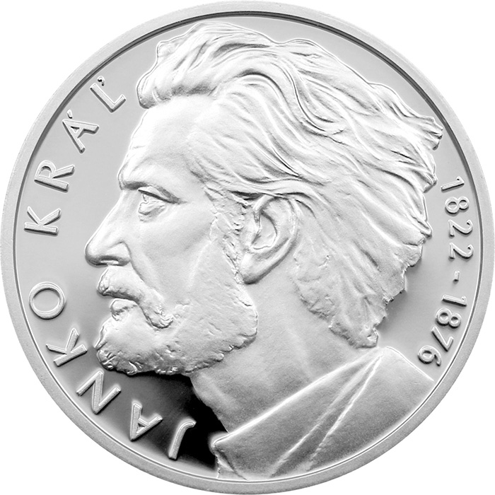 Stříbrná mince Janko Kráľ - 200. výročí narození 2022 Proof
