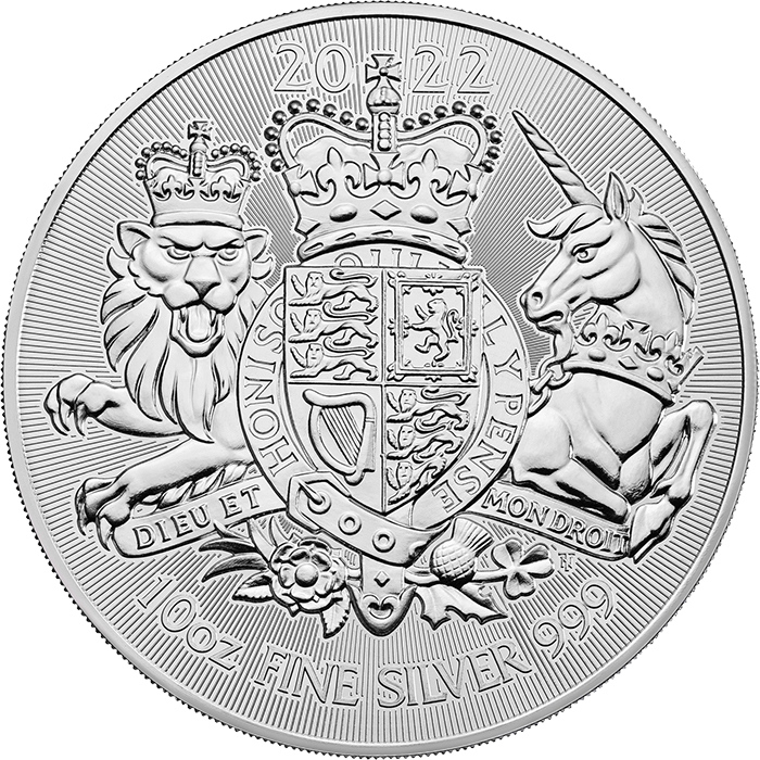 Strieborná investičná minca Royal Arms 10 Oz 2022