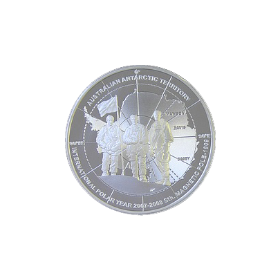 Stříbrná mince Dobyvatelé Antarktidy Polární rok 2009 $5