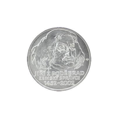 Stříbrná mince 200 Kč Jiří z Poděbrad zemským správcem 550. výročí 2002 Standard