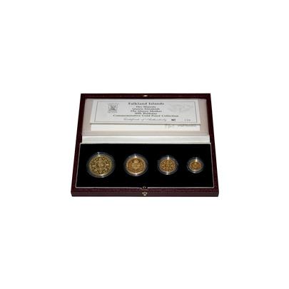 Přední strana Kráľovná Alžbeta - Kráľovná matka 90. výročie Sada zlatých mincí 1990 Proof