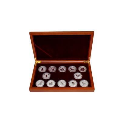 Luxusní sada 12 stříbrných mincí 1 Oz Lunární série I. 1999 - 2010