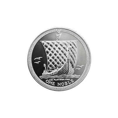 Přední strana Platinová investiční mince Noble Isle of Man 1 Oz