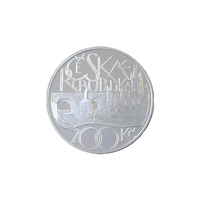 Stříbrná mince 200 Kč Položení základního kamene Karlova mostu 650. výročí 2007 Standard