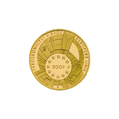 Zlatá půluncová medaile Předsednictví ČR v Radě EU 2009 Proof