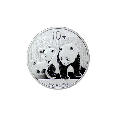 Přední strana Stříbrná investiční mince Panda 1 Oz 2010