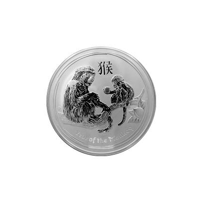 Stříbrná investiční mince Year of the Monkey Rok Opice Lunární 10 Oz 2016