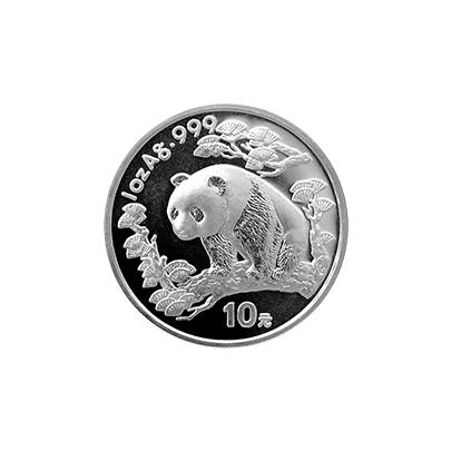 Přední strana Stříbrná investiční mince Panda 1 Oz 1997